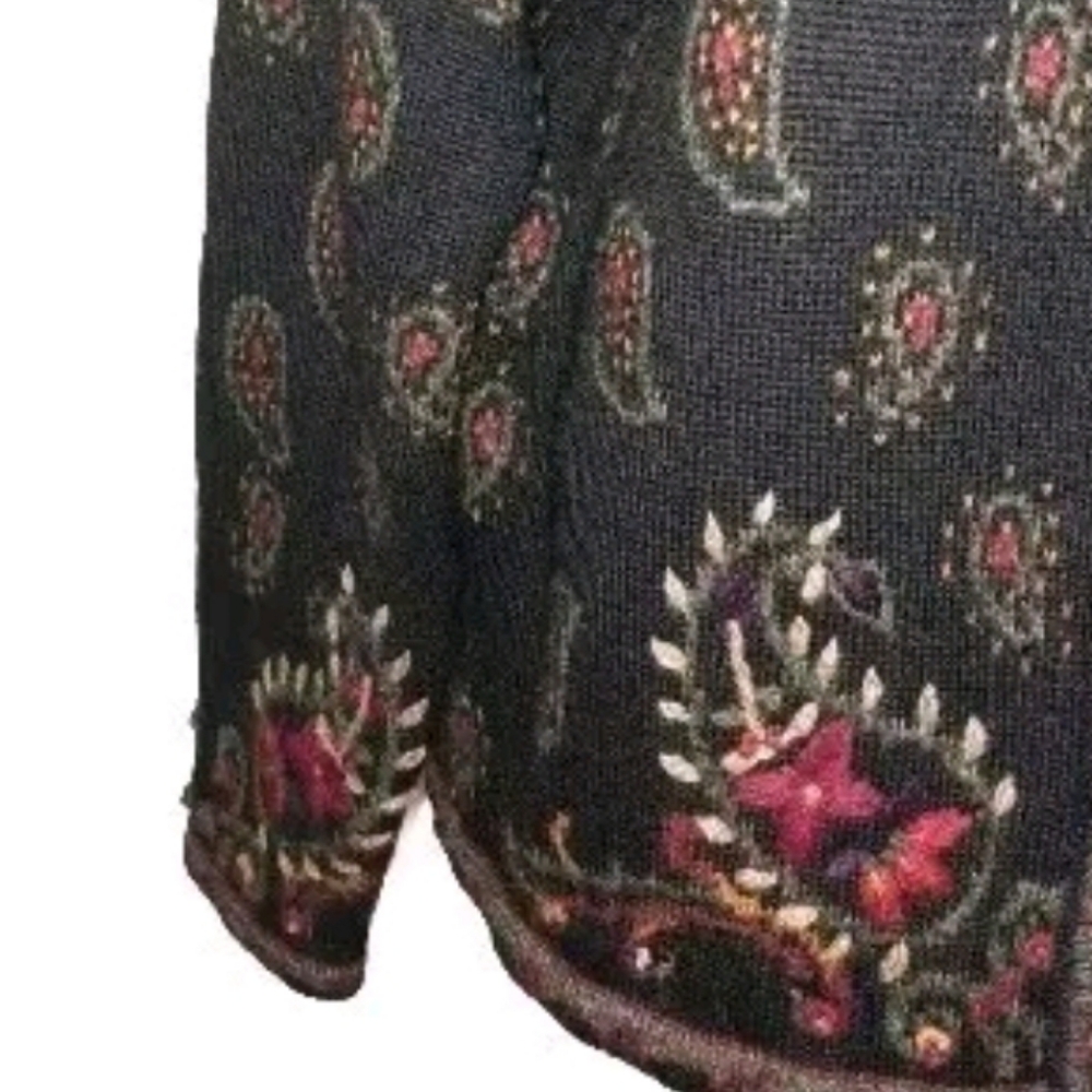 Nordic Design Women's Wool Cardigan Sweater Paisley Nordic Design Vint View 6